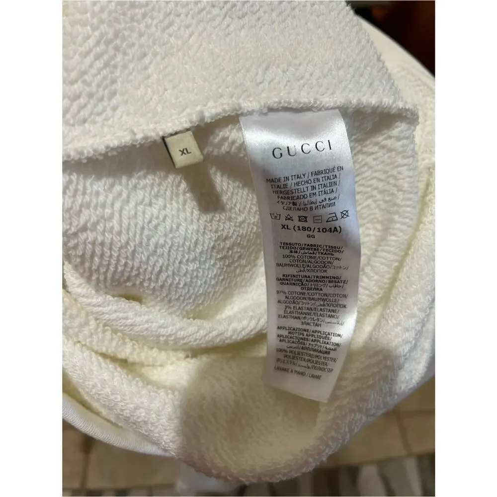 Men's Gucci embroidered interlocking G cotton hoodie size XL made in Italy